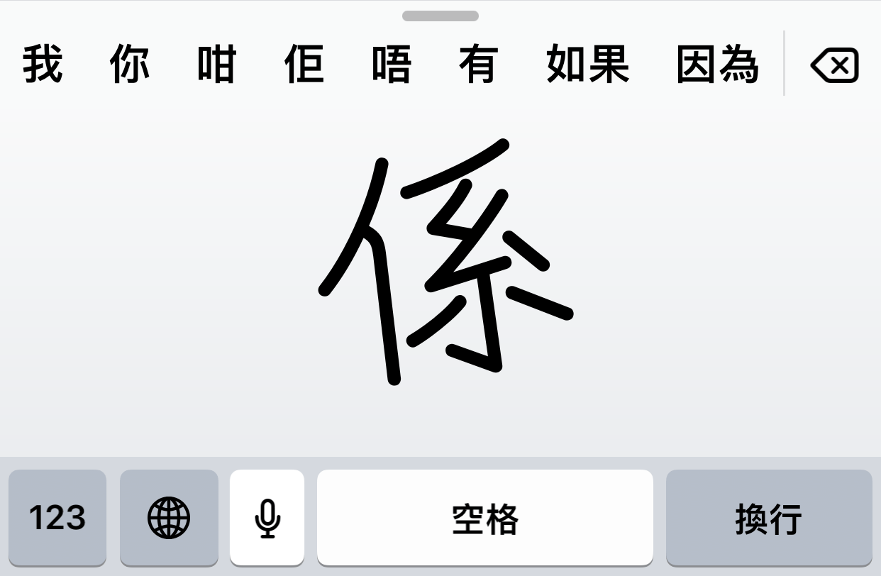 Image Chinese Traditional Handwriting keyboard on iOS